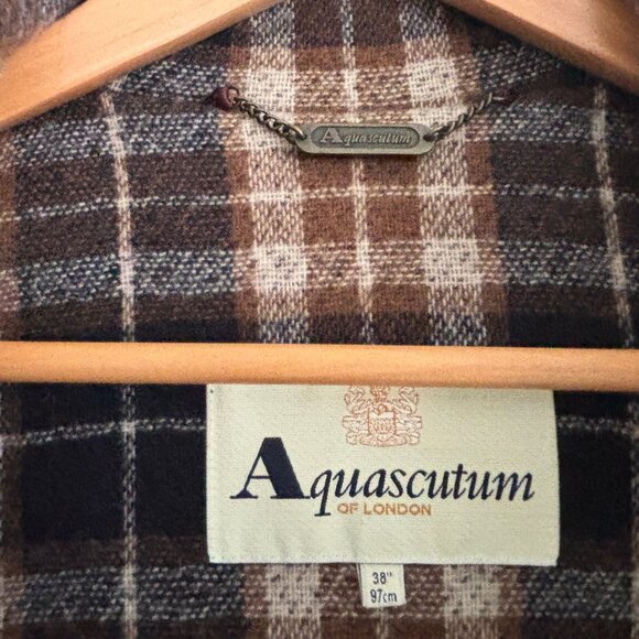 Aquascutum London Brown Duffle Coat/  Overcoat Buckle Full Zip - M-L - Picture 12 of 14